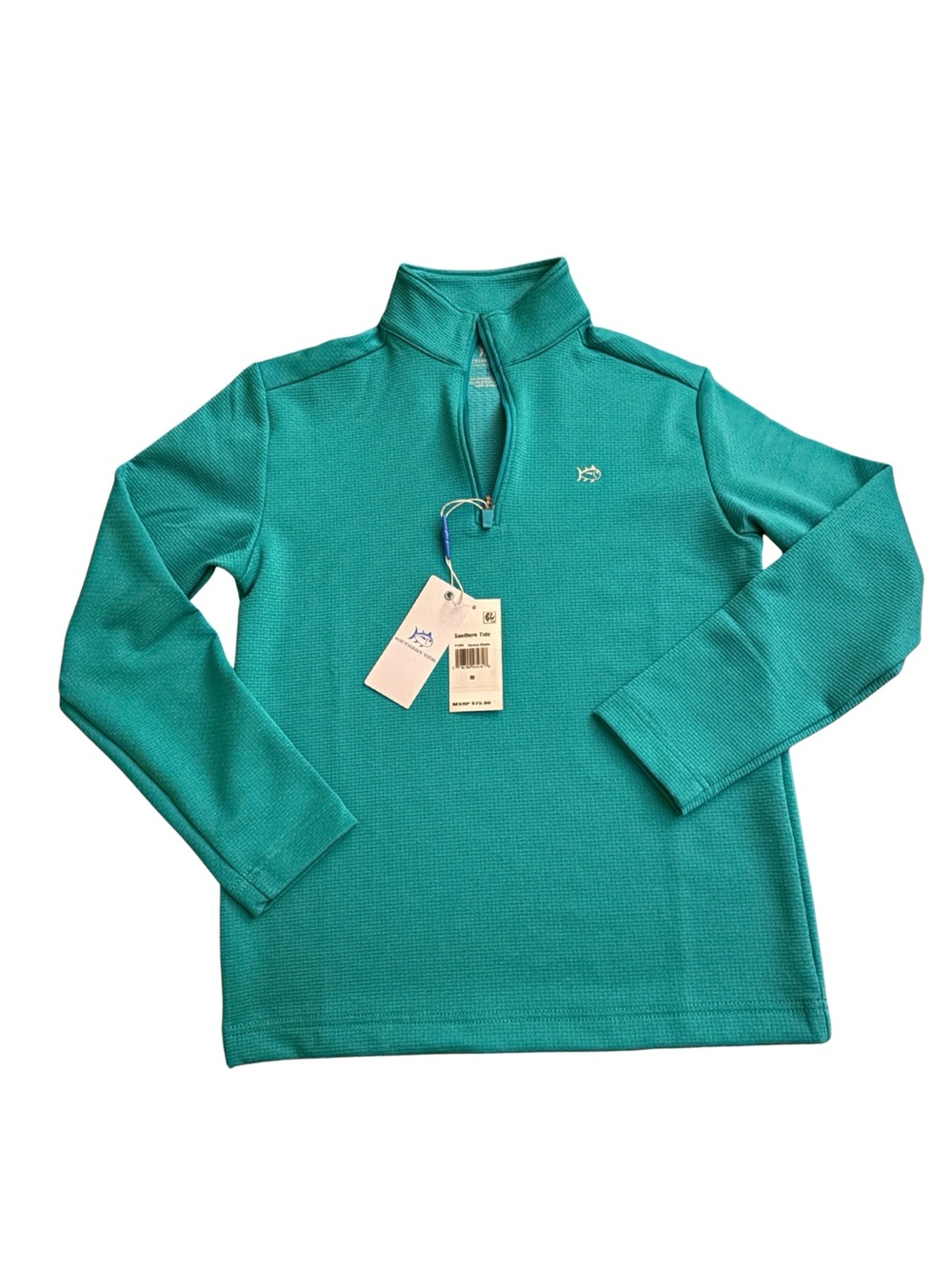 Southern Tide Kids Teal Quarter-Zip Pullover Top